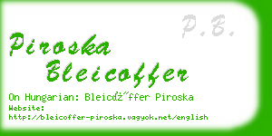 piroska bleicoffer business card